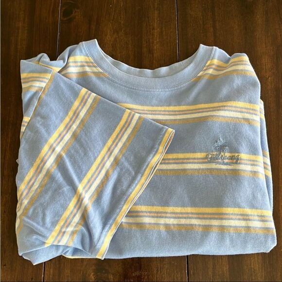 Billabong Blue and Yellow Striped Short Sleeve Tee - Picture 1 of 9